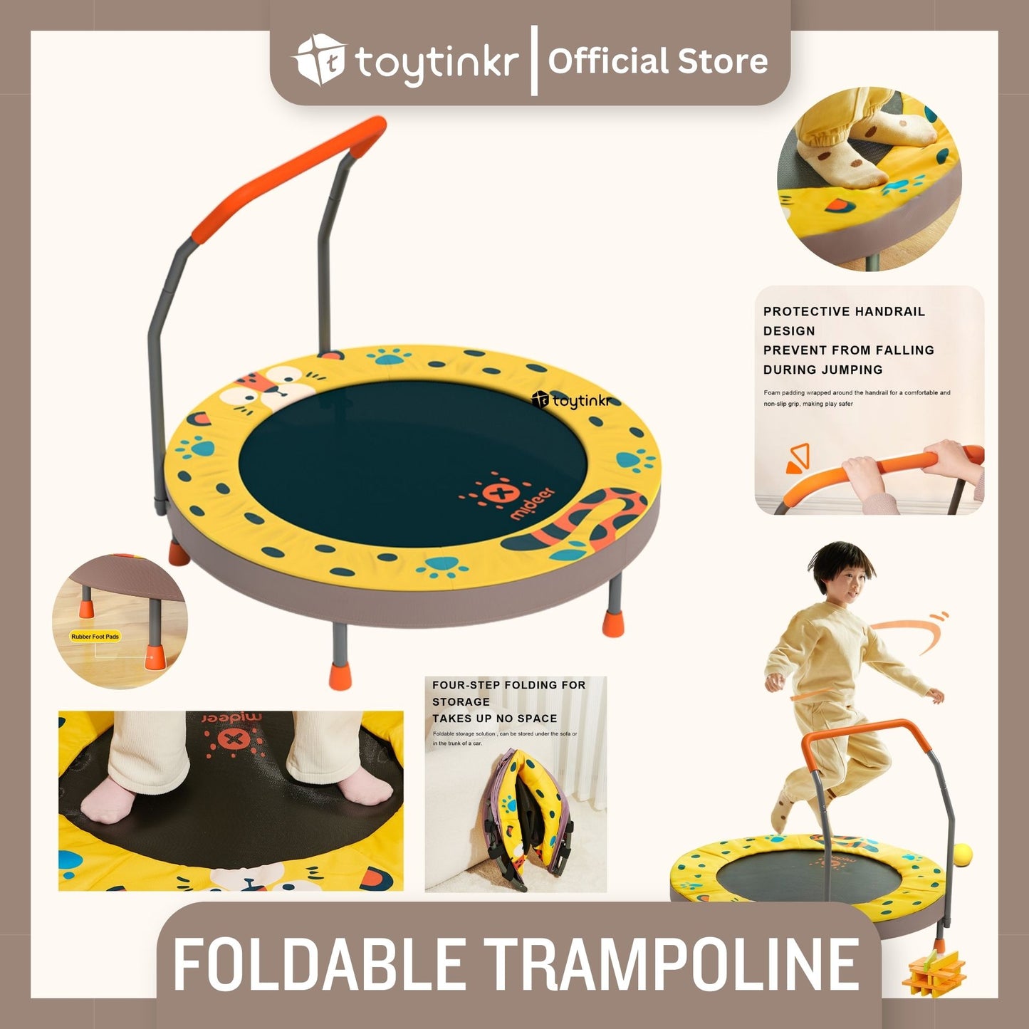 Mideer Foldable Trampoline - Leopard by Toytinkr