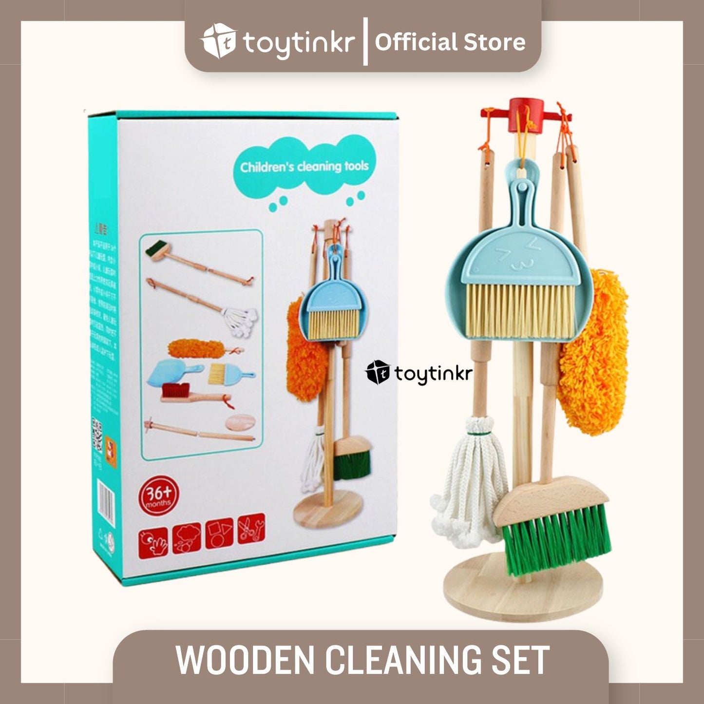 Toytinkr Wooden Cleaning Set