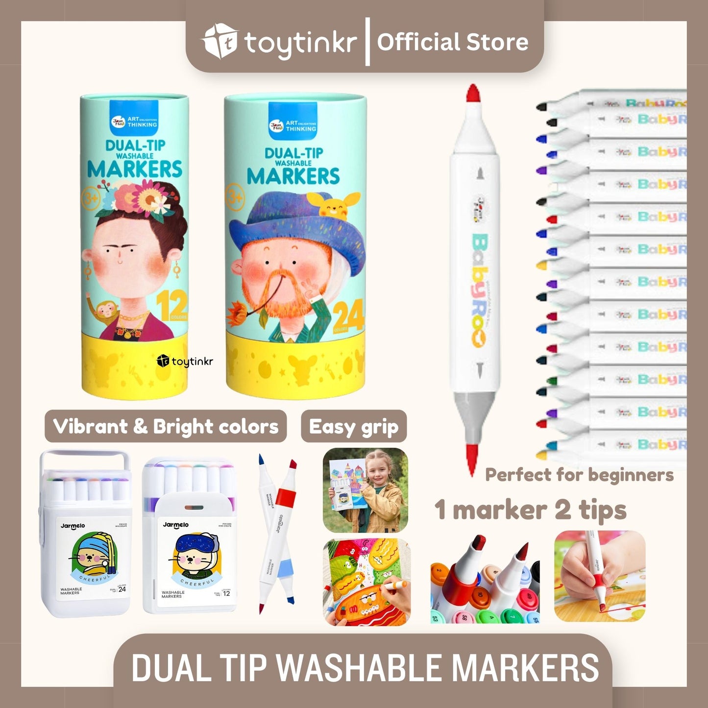 Jar Melo Dual Tip Washable Markers By Toytinkr