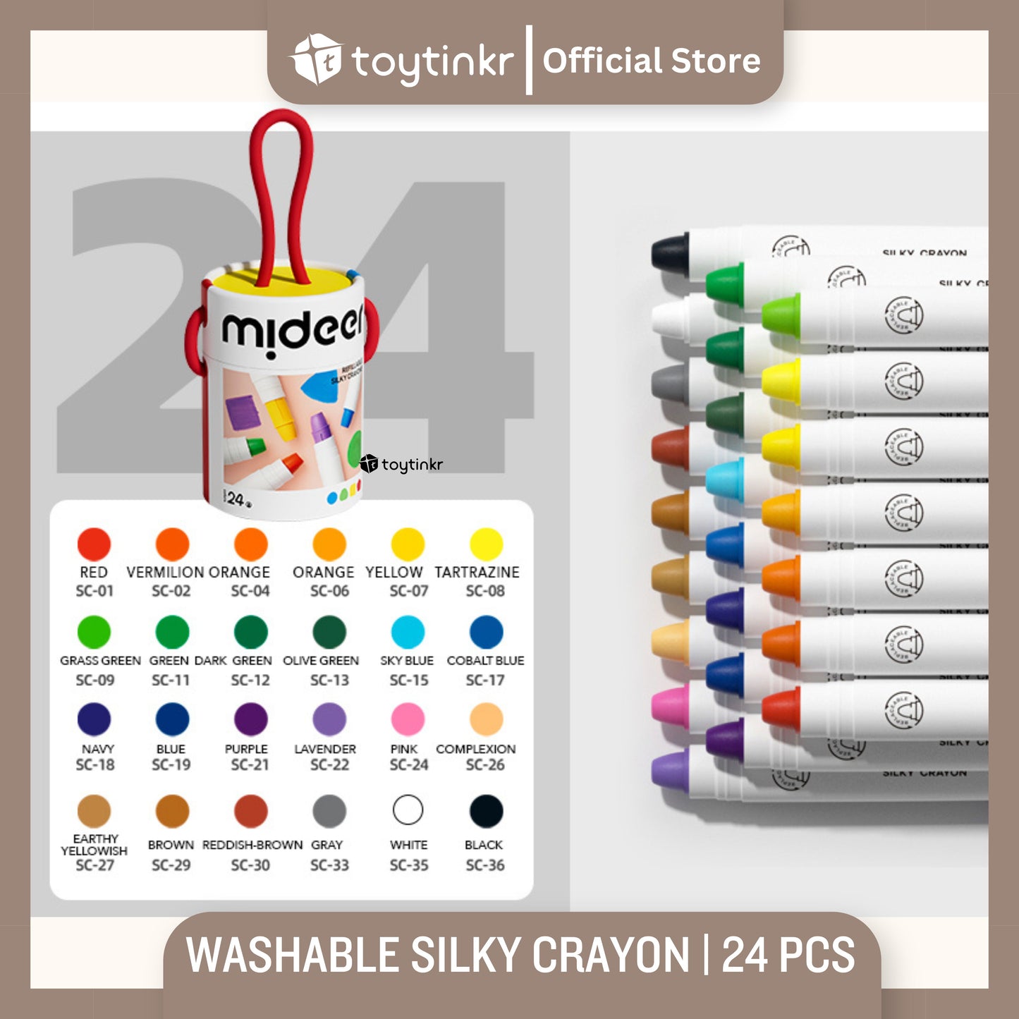 Mideer Washable Refillable Silky Crayons by Toytinkr