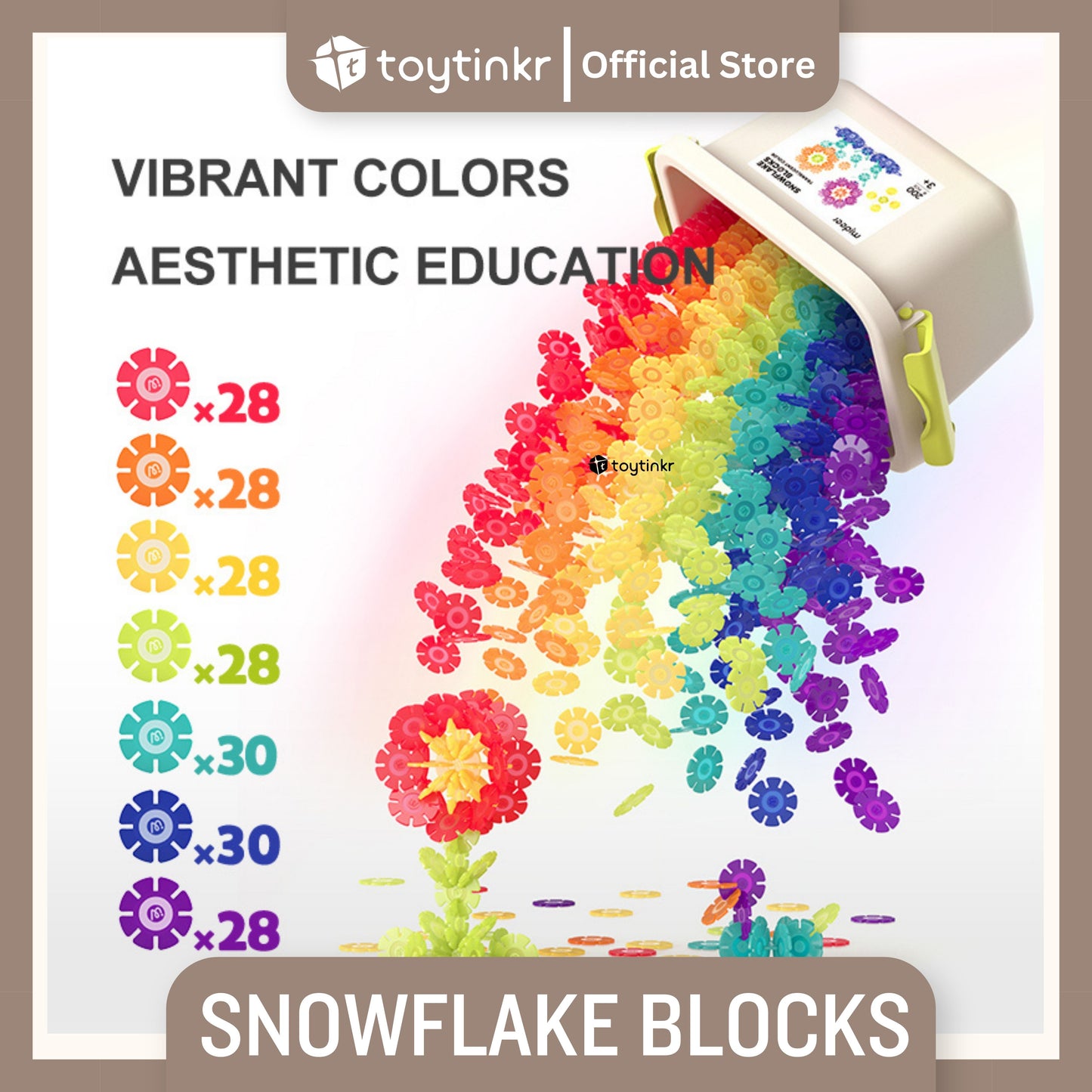 Mideer Snowflake Blocks 200pcs by Toytinkr