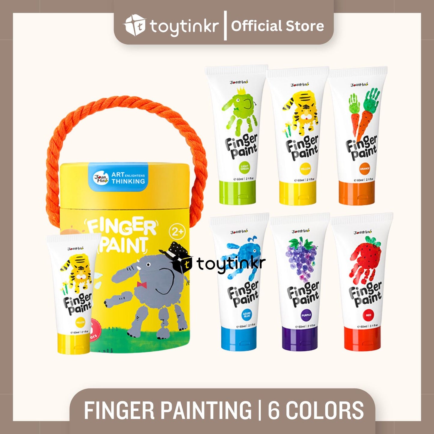 Jar Melo Washable Finger Paint 6, 7, 10 and 12 Colors Non Toxic by Toytinkr