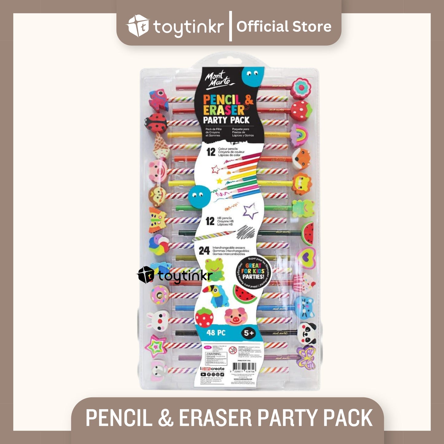 Mont Marte Pencil & Eraser Party Pack by Toytinkr