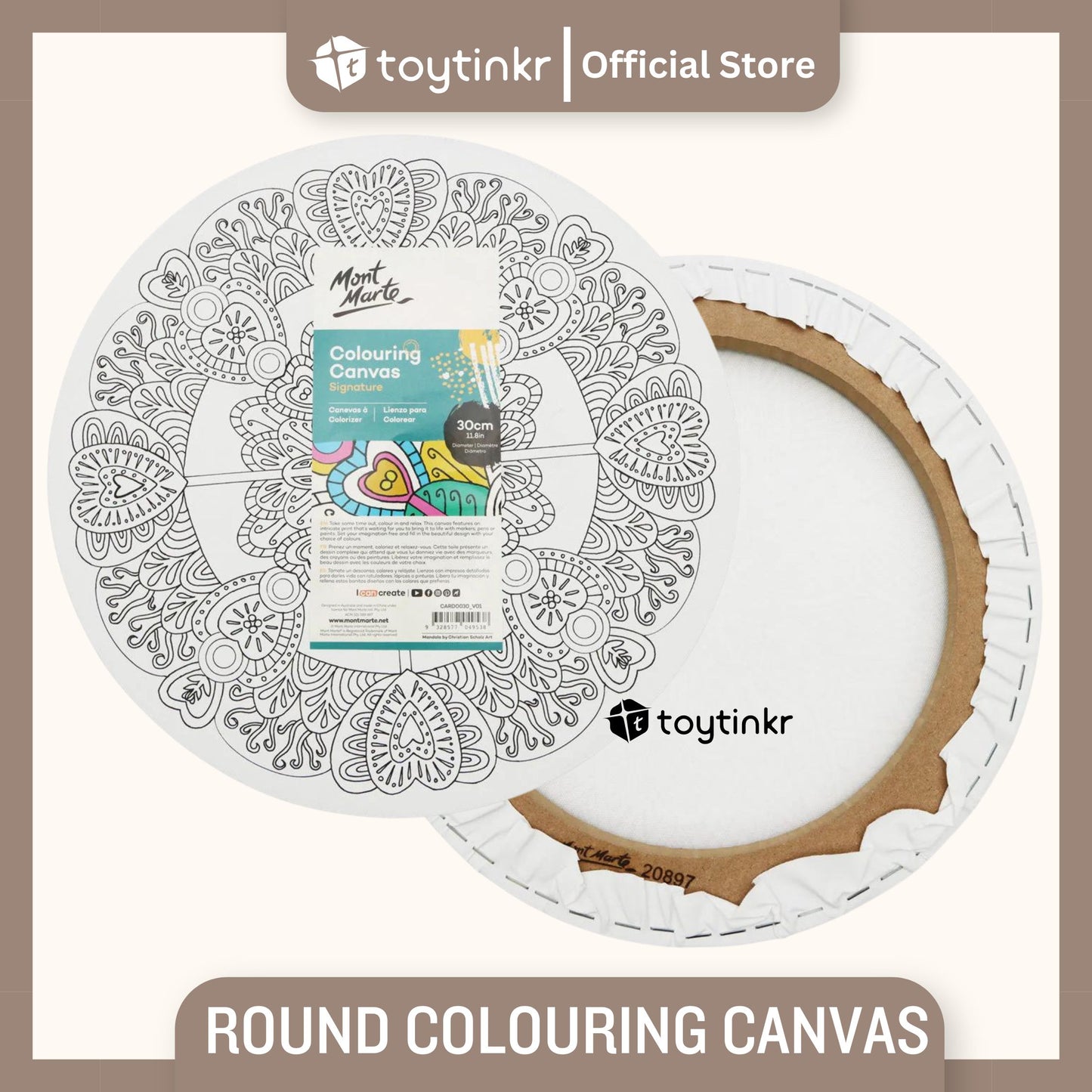 Mont Marte Round Colouring Canvas by Toytinkr
