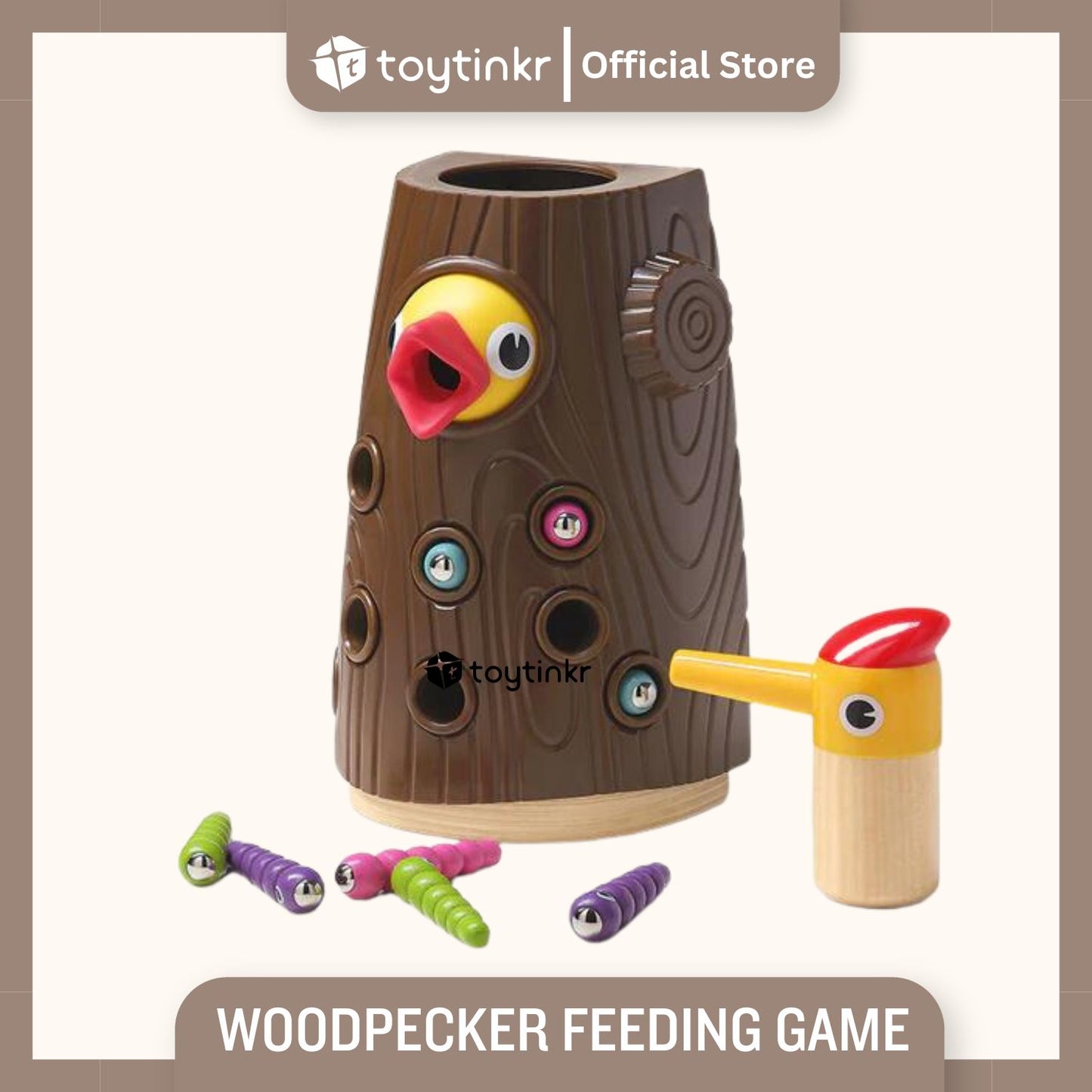 Topbright Woodpecker Feeding Game by Toytinkr