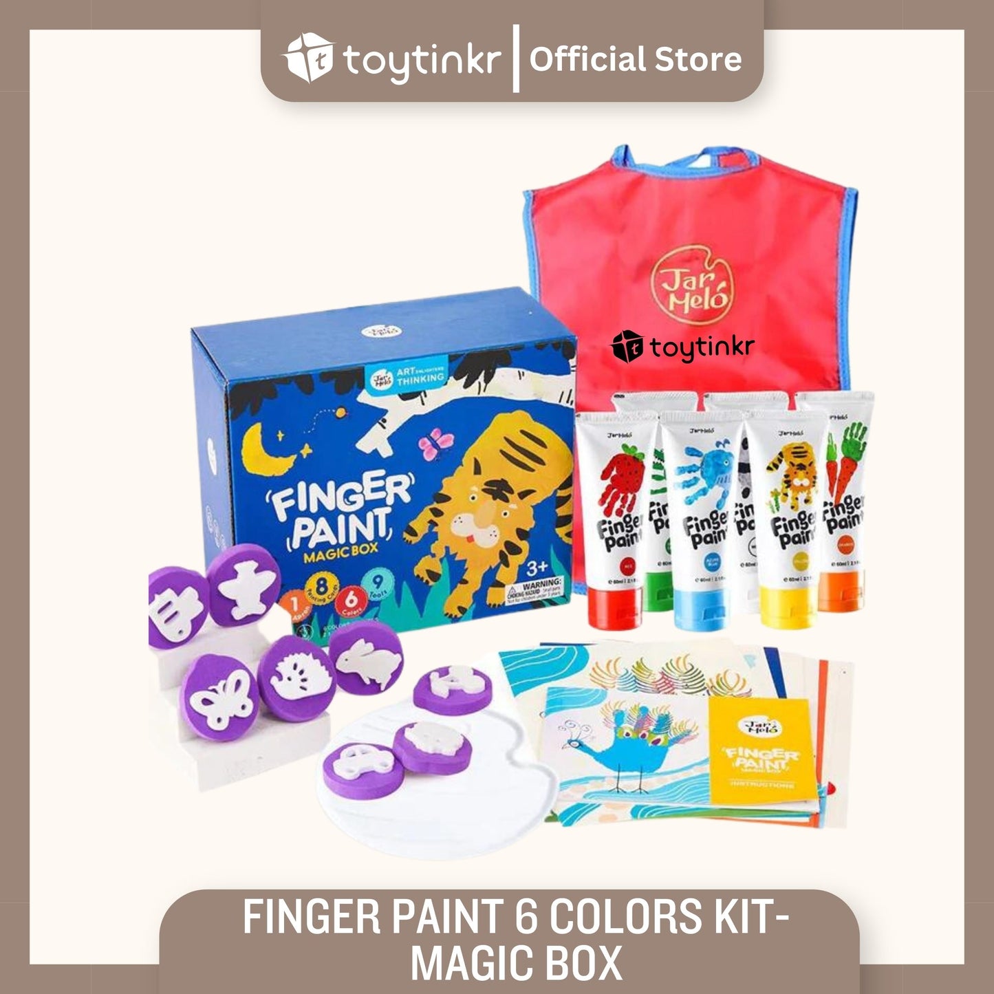 Jar Melo Finger Paint 6 Colors Kit - Magic Box by Toytinkr