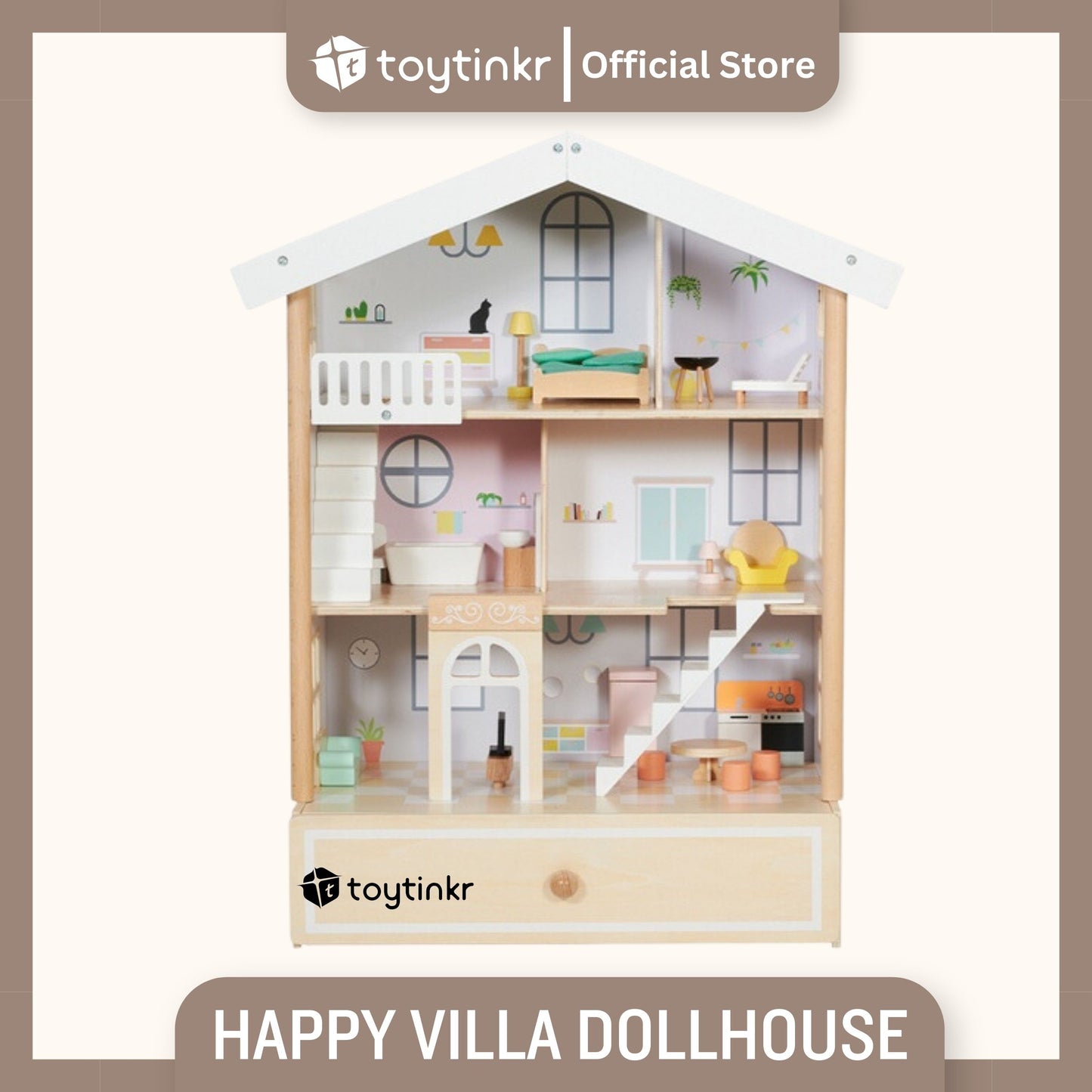 CW Happy Villa Dollhouse by Toytinkr