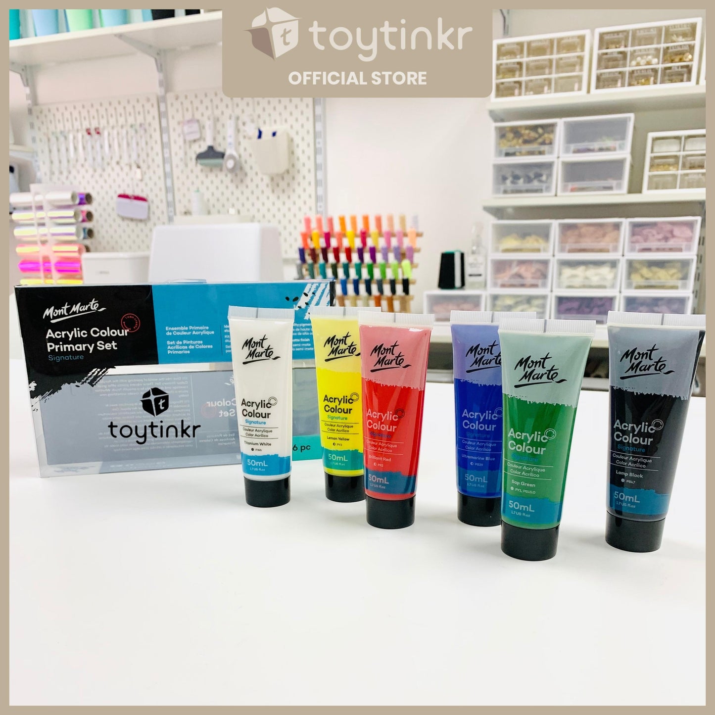 Mont Marte Acrylic Paints - 6 Colors for Artists & Beginners by Toytinkr