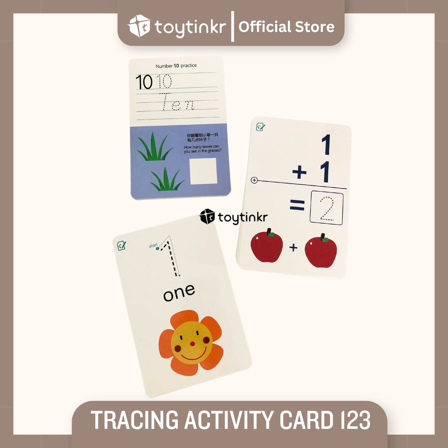 Tracing Activity Card 123 by Toytinkr