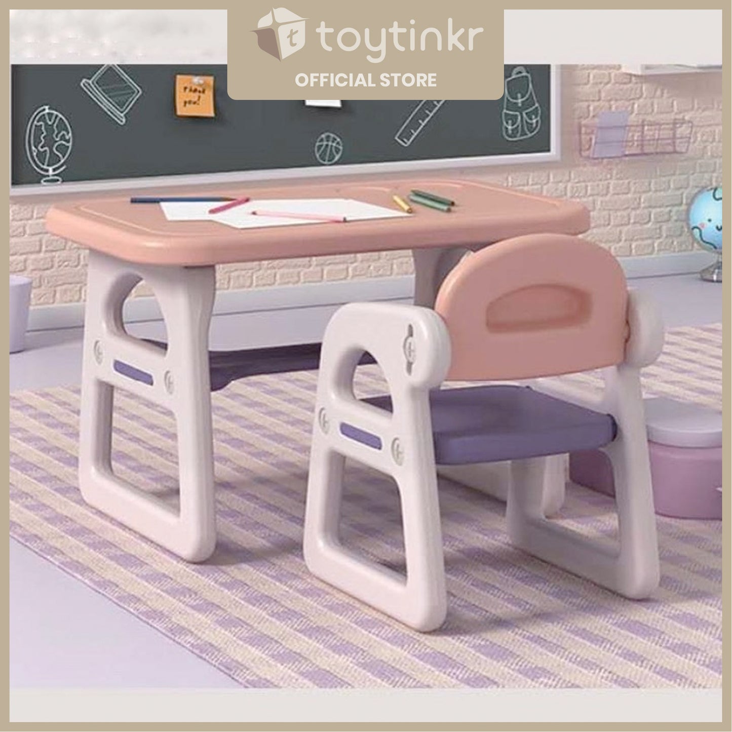 Study Table for Kids with 2 Chairs by Toytinkr