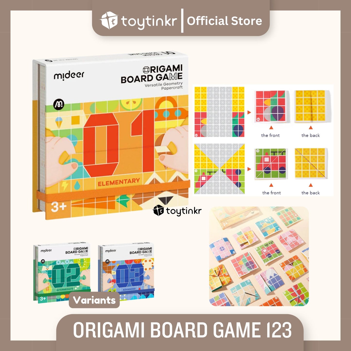 MiDeer Origami Board Game 1,2,3 by Toytinkr