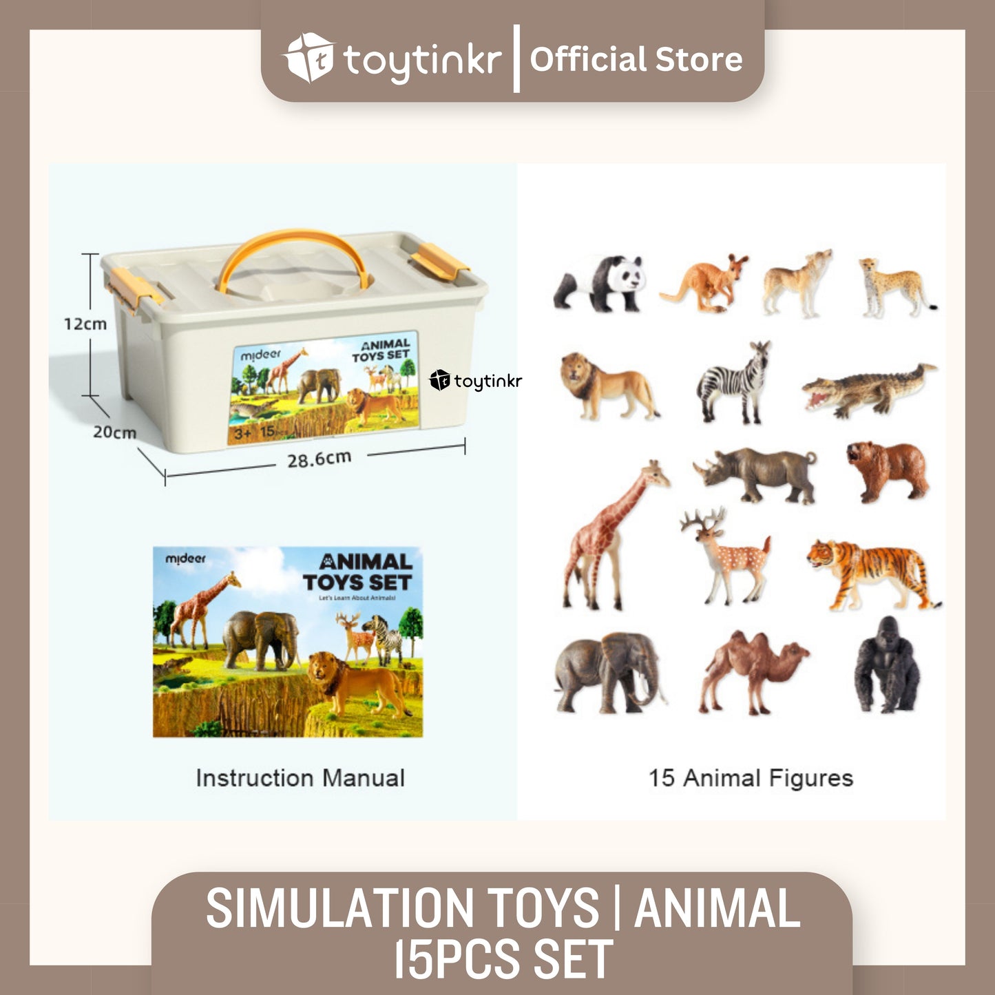 Mideer Simulation Animals and Dinosaurs Toys Set by Toytinkr
