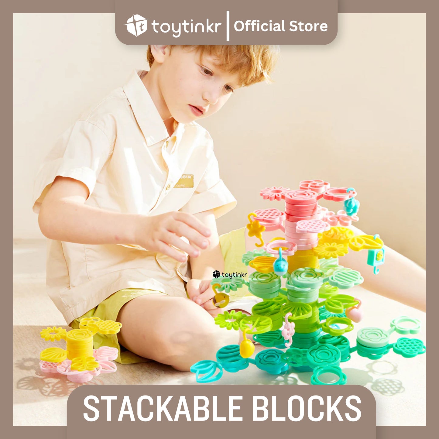 Mideer Stackable Blocks - Wisdom Tree by Toytinkr