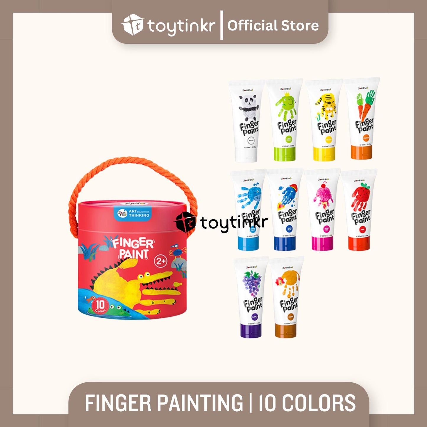 Jar Melo Washable Finger Paint 6, 7, 10 and 12 Colors Non Toxic by Toytinkr