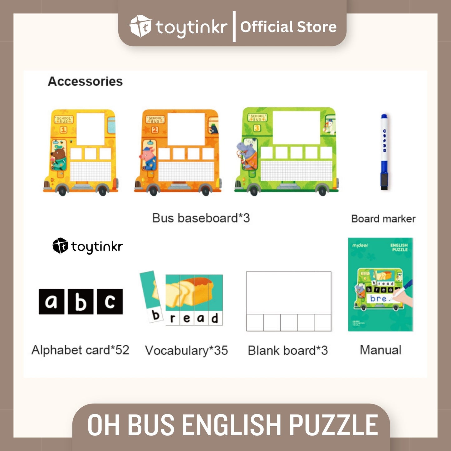 Mideer Oh Bus English Puzzle By Toytinkr
