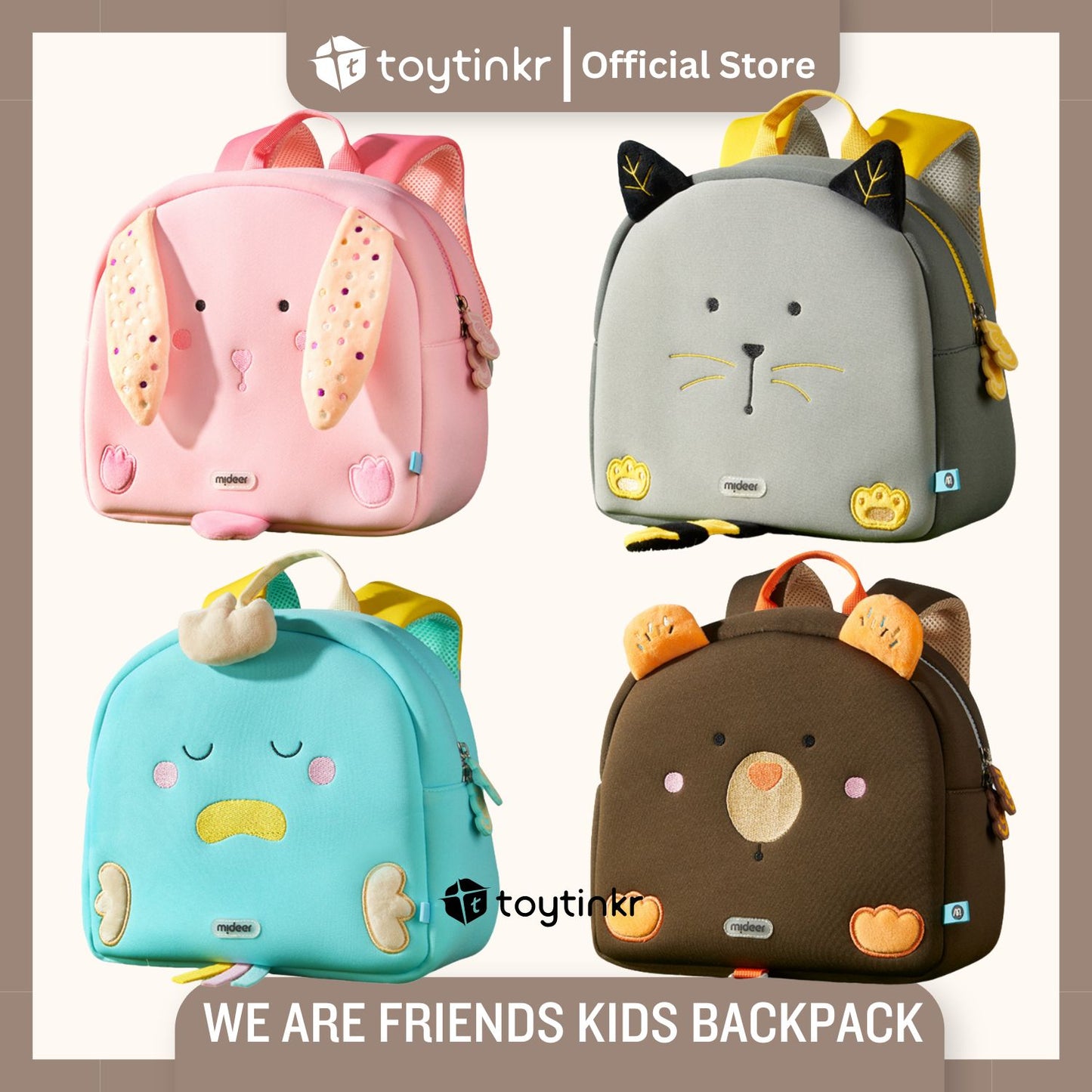 Mideer We Are Friends Kids Backpack By Toytinkr