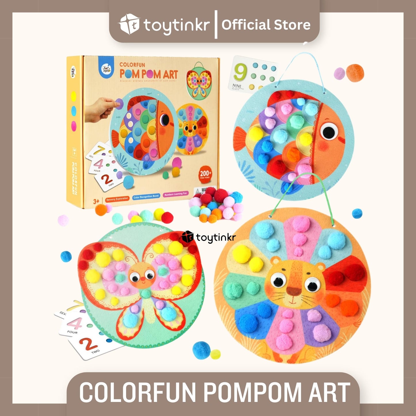 Jar Melo Colorfun Pompom Art by Toytinkr