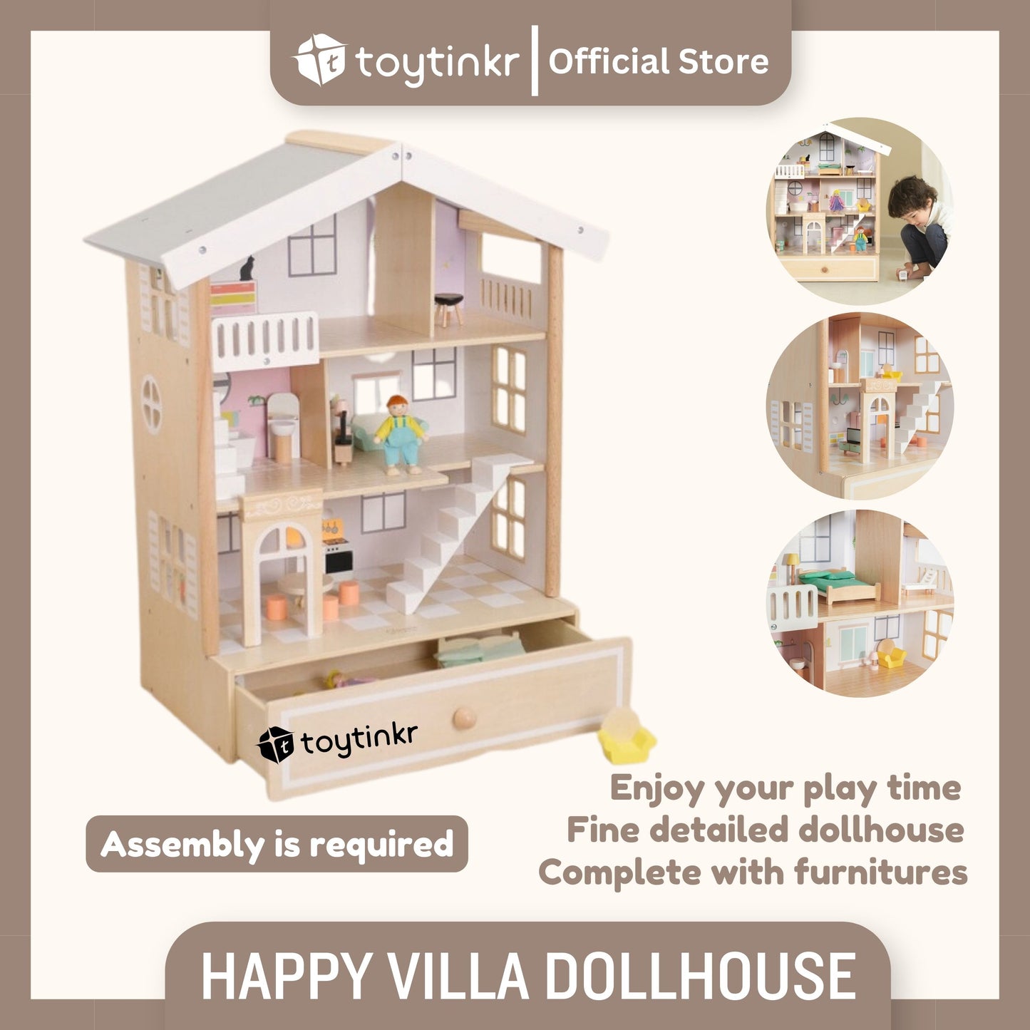 CW Happy Villa Dollhouse by Toytinkr