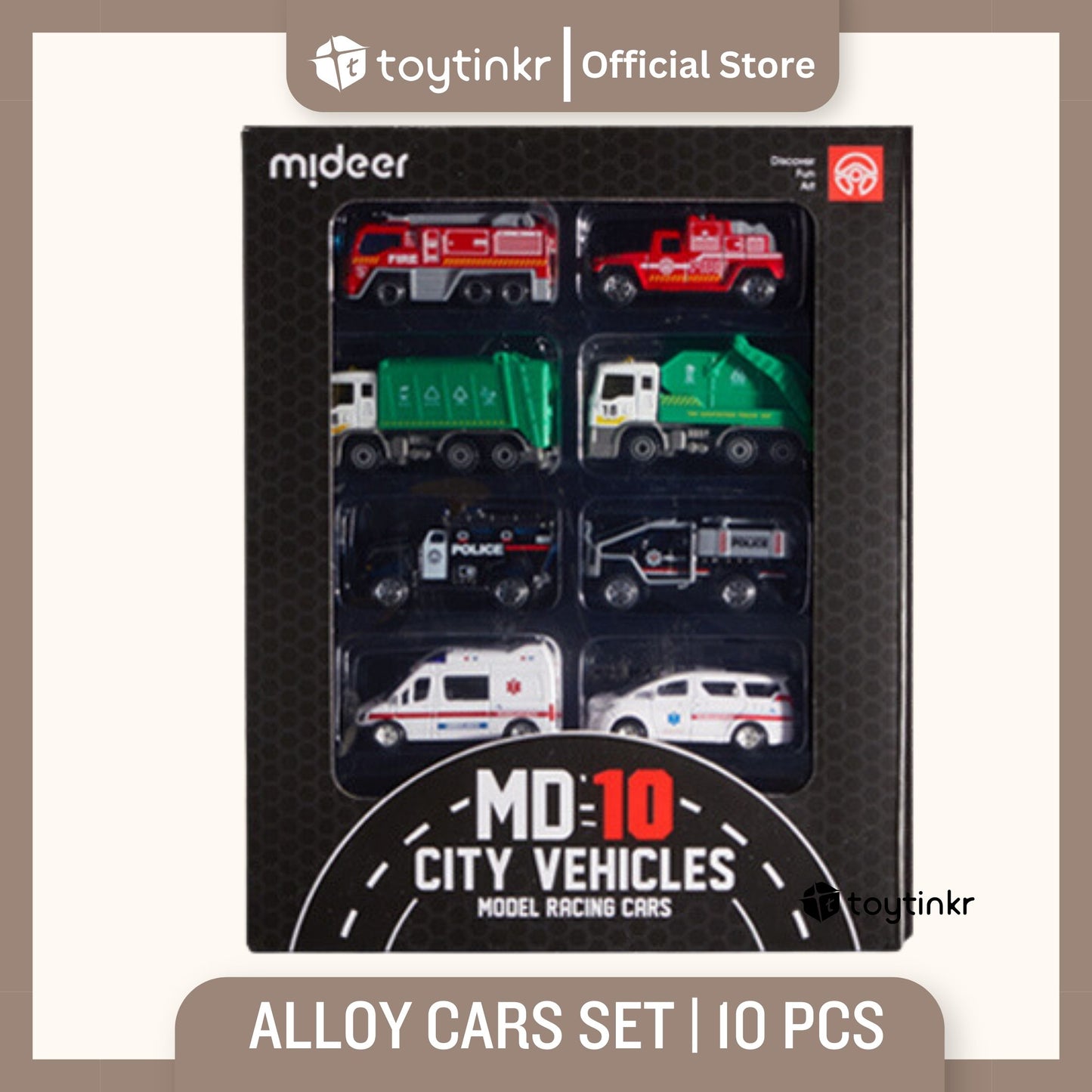 Mideer Alloy Racing Cars Set by Toytinkr
