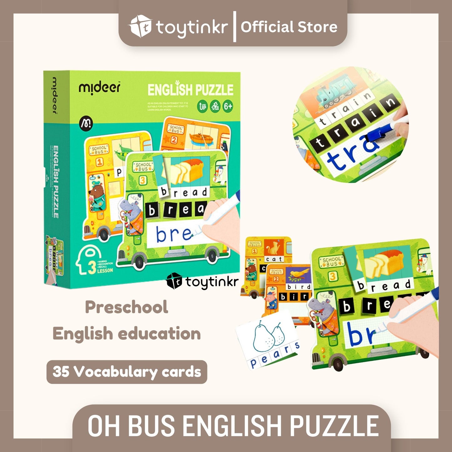 Mideer Oh Bus English Puzzle By Toytinkr