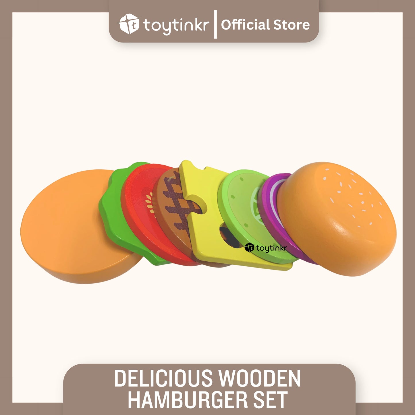 Delicious Wooden Hamburger Set by Toytinkr
