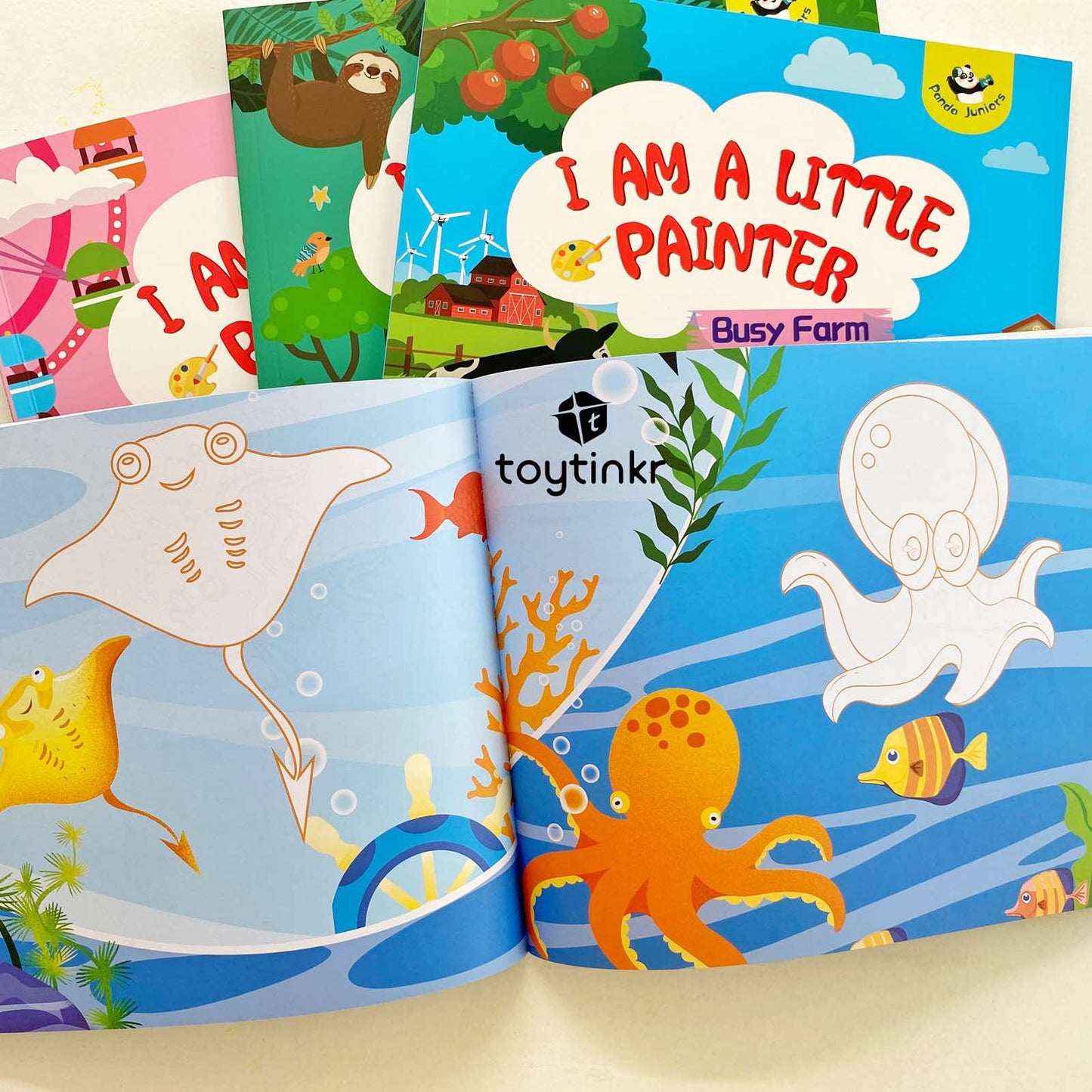 Panda Juniors I Am A Little Painter Level 2 Coloring Book Set of 4 by Toytinkr