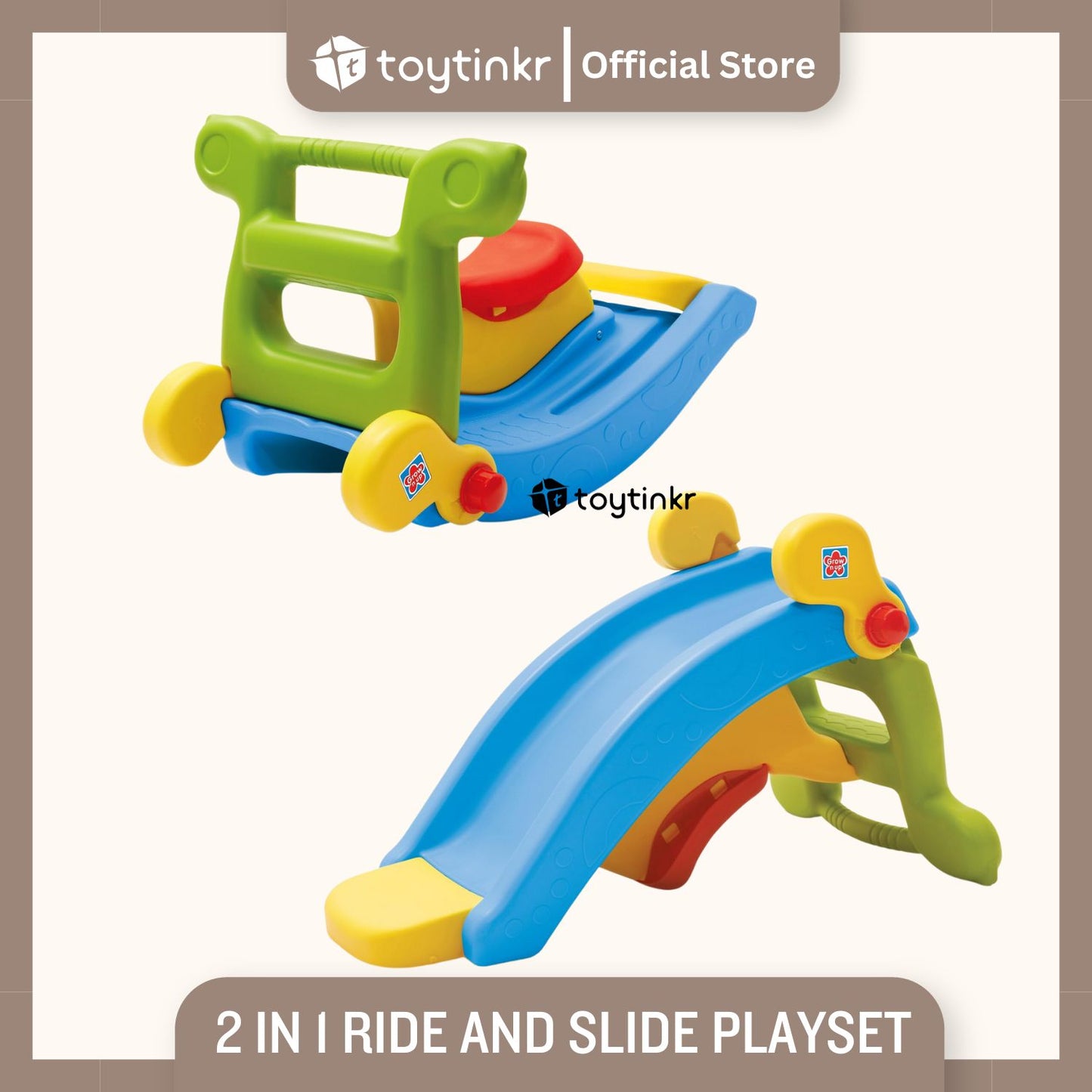 2 in 1 Ride and Slide Playset by Toytinkr