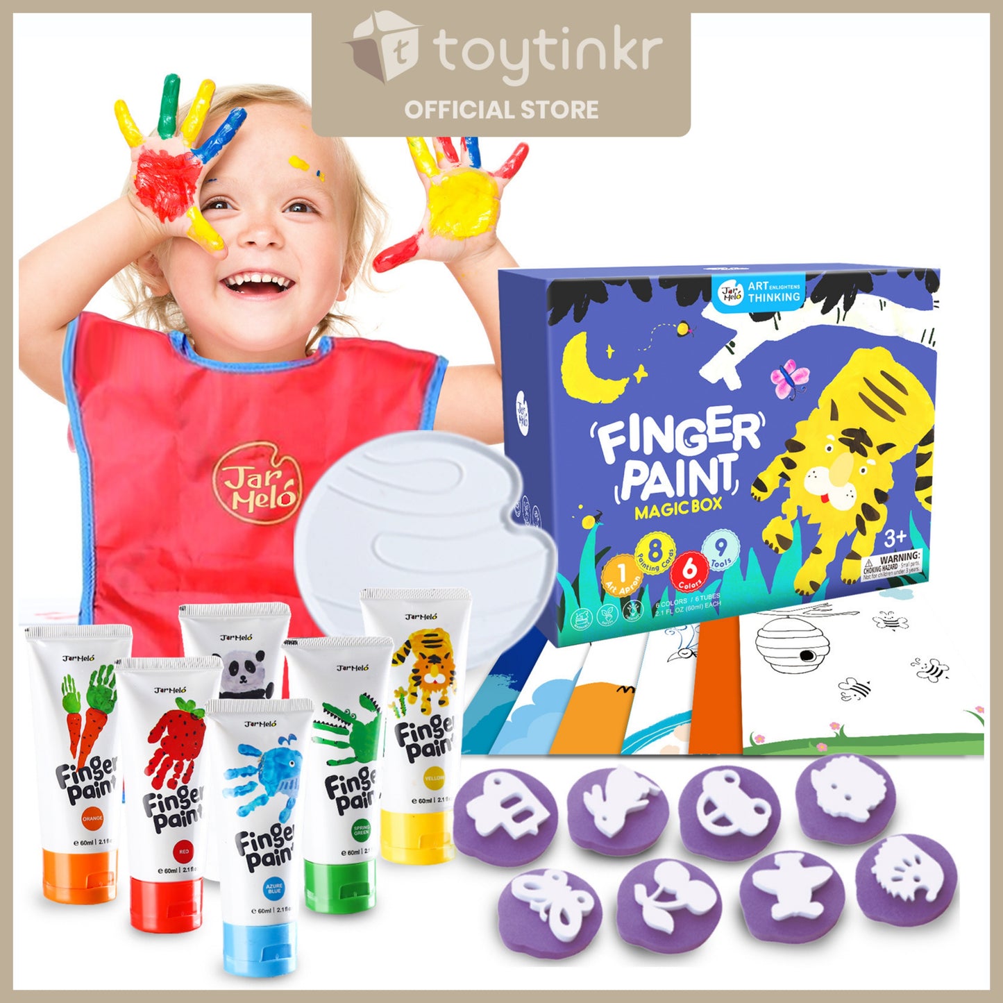 Jar Melo Finger Paint 6 Colors Kit - Magic Box by Toytinkr