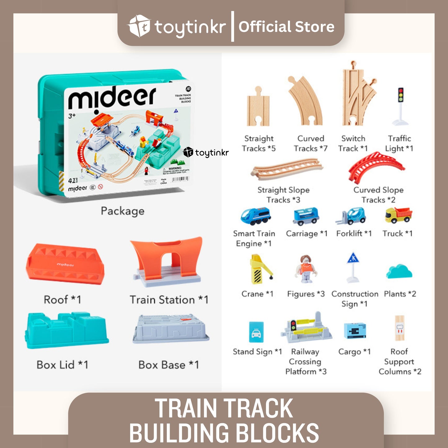 Mideer Train Track Building Blocks by Toytinkr
