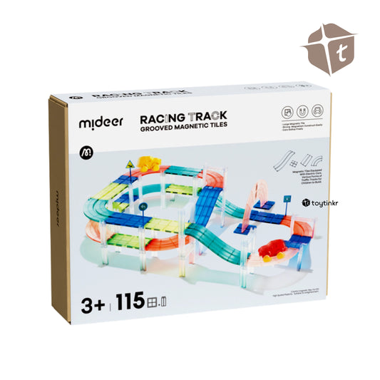 Mideer Colorful Magnetic Tiles - Racing Tracks by Toytinkr
