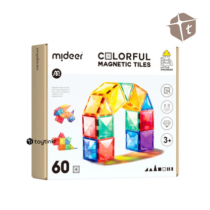 Mideer Colorful Magnetic Tiles - 60pcs by Toytinkr