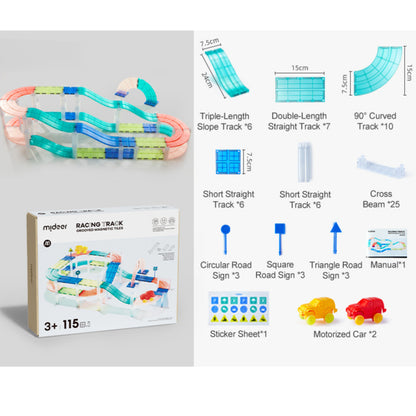 Mideer Colorful Magnetic Tiles - Racing Tracks by Toytinkr