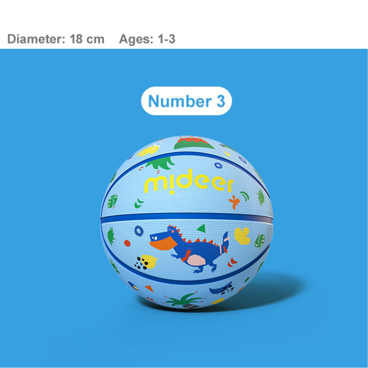 Mideer Kids Basketball Ball - Blue (Small) by Toytinkr