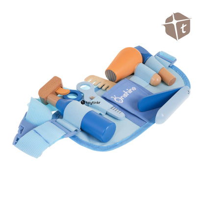 Wooden Barber Tool Set Belt by Toytinkr