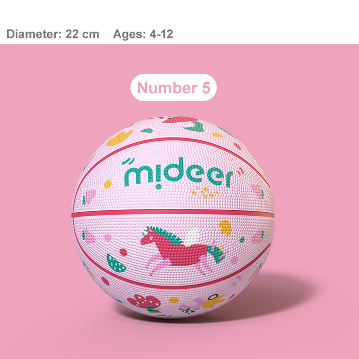 Mideer Kids Basketball Ball - Pink (Big) by Toytinkr