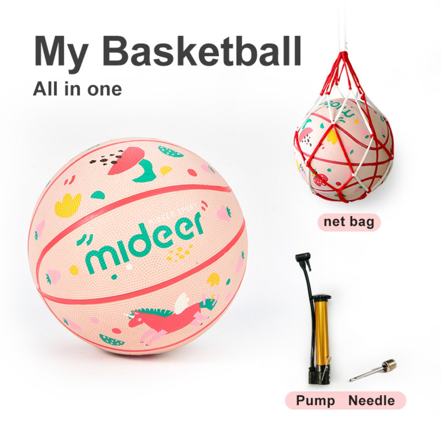 Mideer Kids Basketball Ball - Blue (Small) by Toytinkr