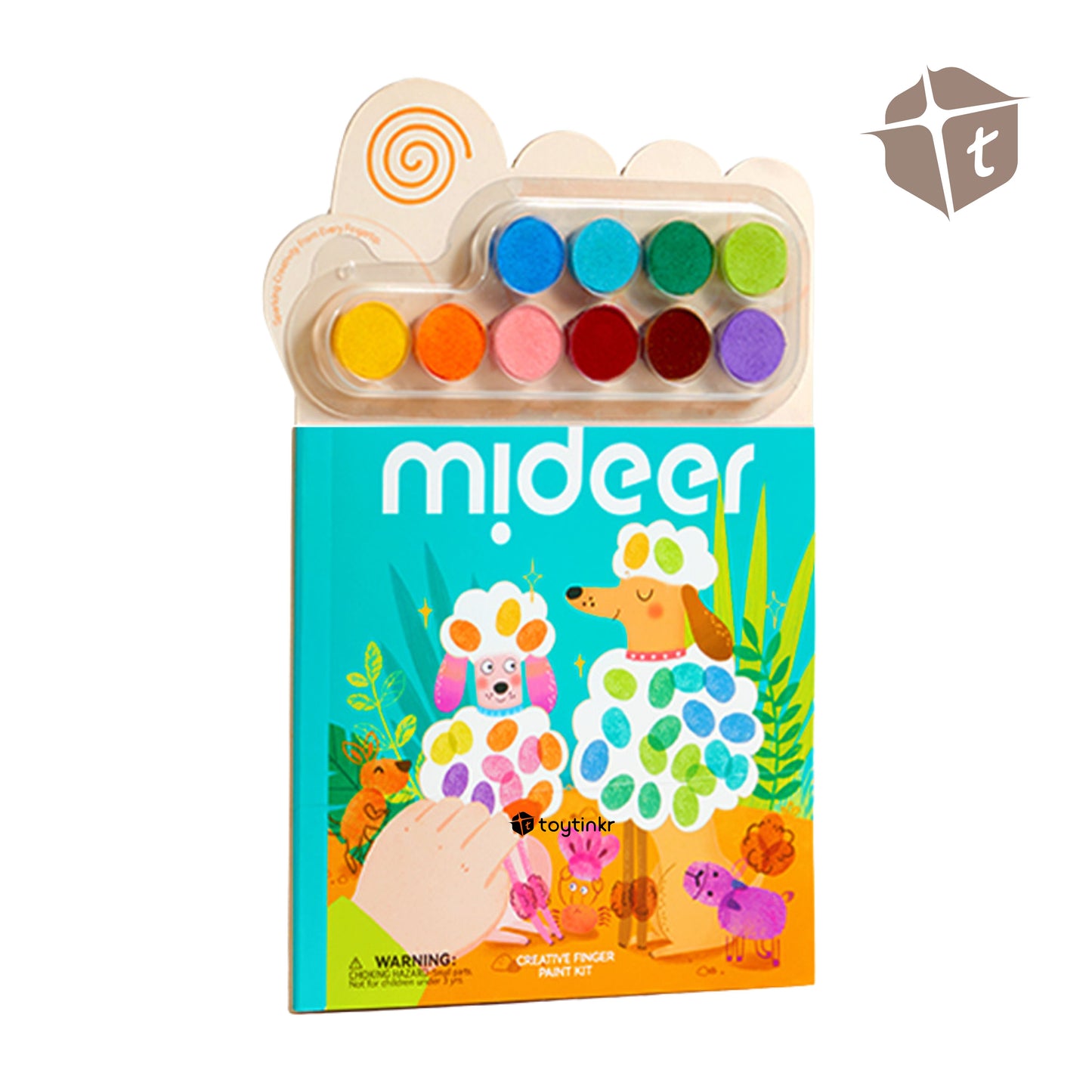 Mideer Creative Finger Paint Kit Notebook - Animal Party by Toytinkr