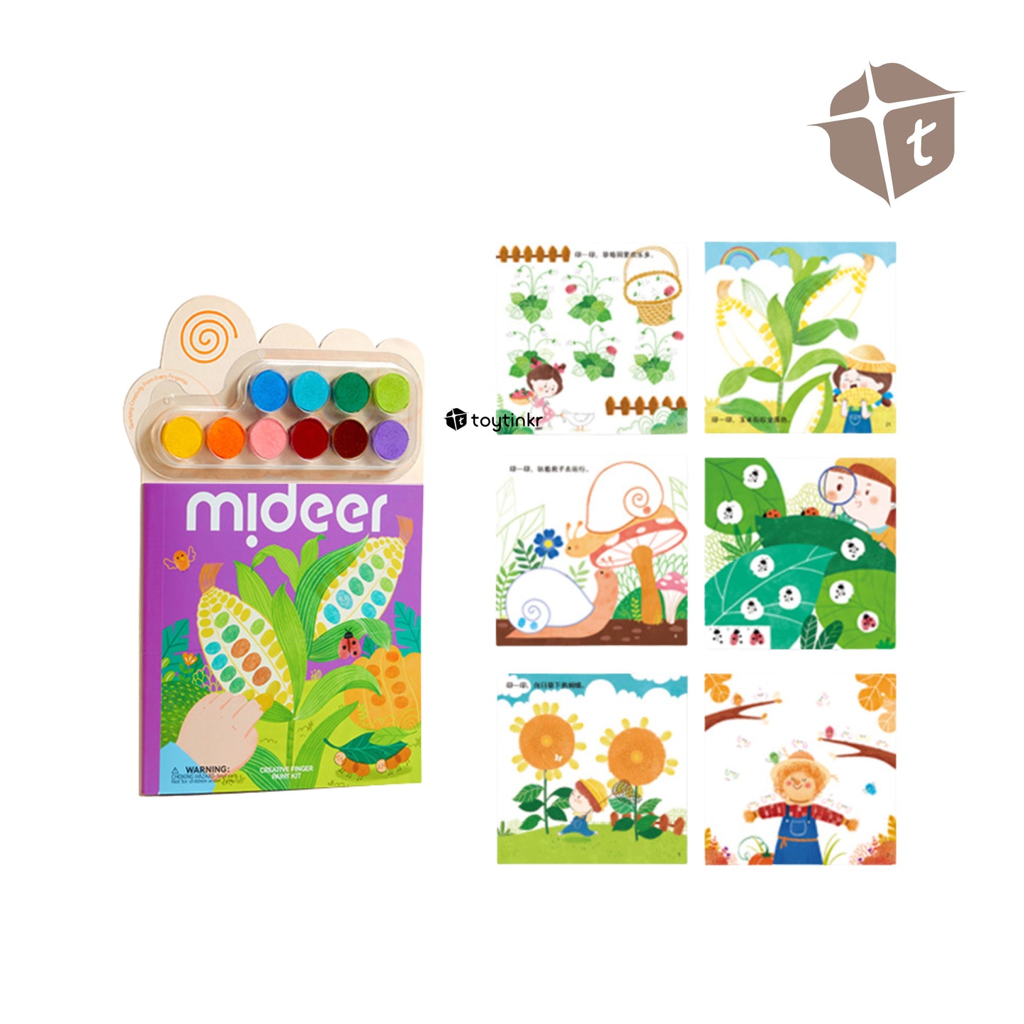 Mideer Creative Finger Paint Kit Notebook - Secret Garden by Toytinkr