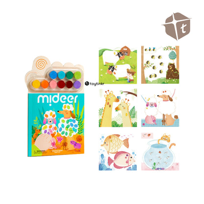Mideer Creative Finger Paint Kit Notebook - Animal Party by Toytinkr