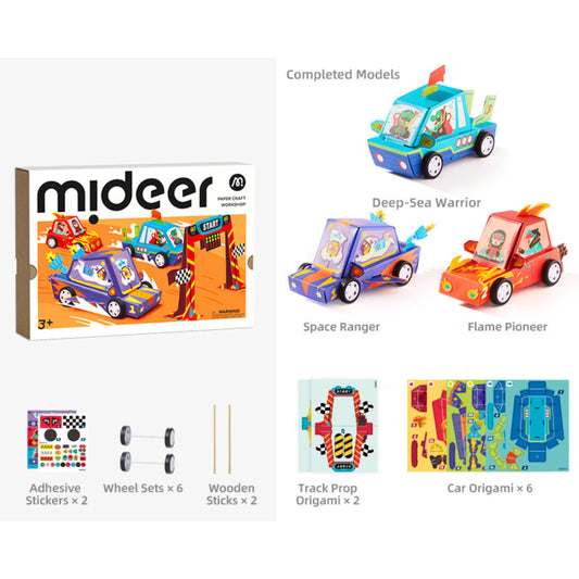 Mideer Papercraft Workshop - Racing Car by Toytinkr