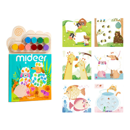 Mideer Creative Finger Paint Kit Notebook - Animal Party by Toytinkr
