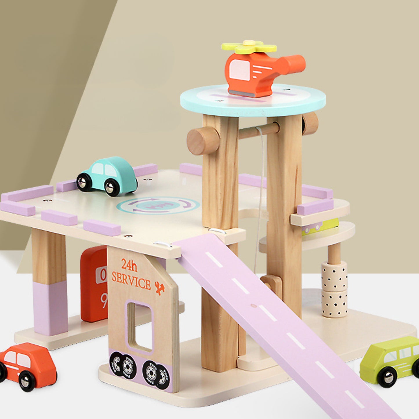 Wooden Mini Parking Lot by Toytinkr