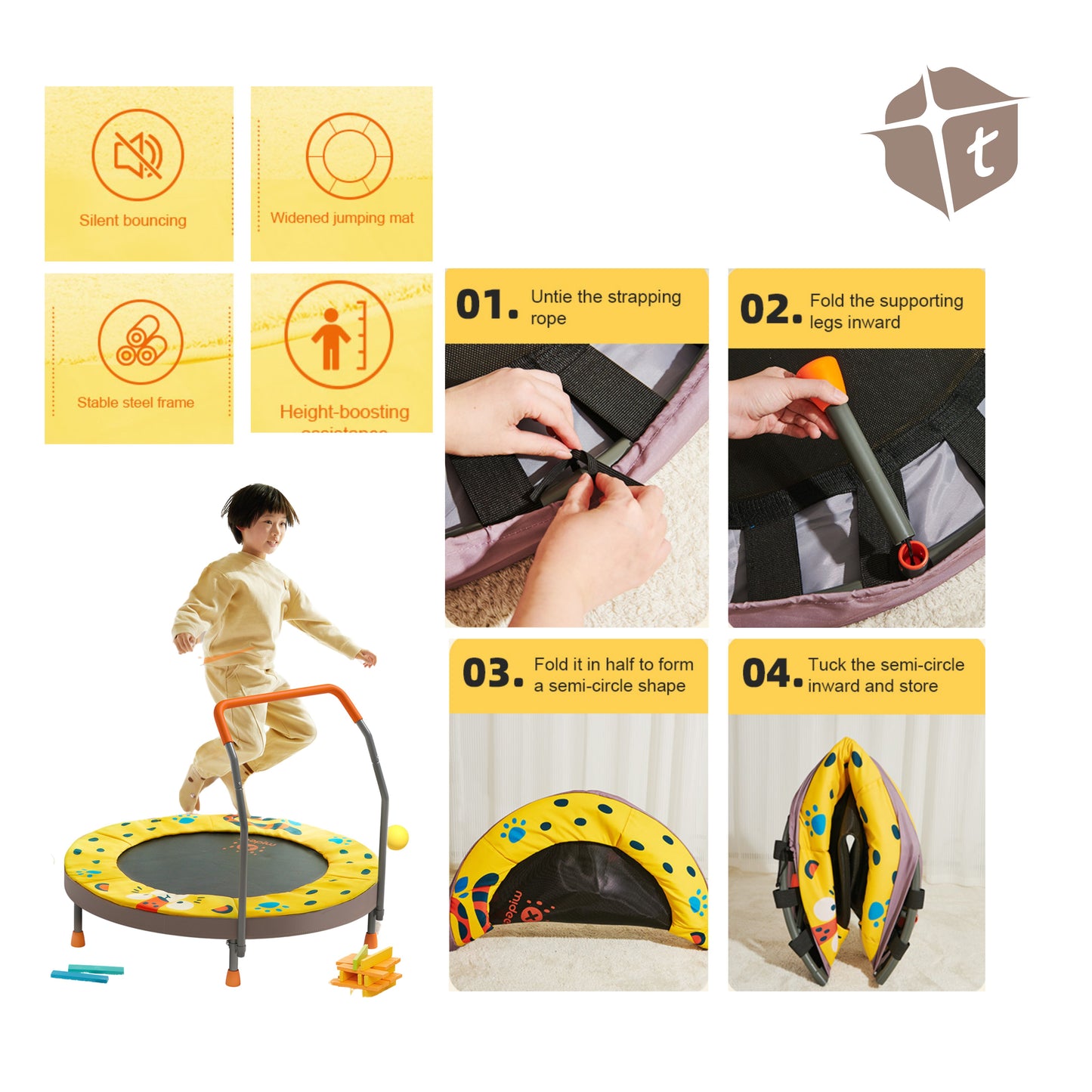 Mideer Foldable Trampoline - Leopard by Toytinkr