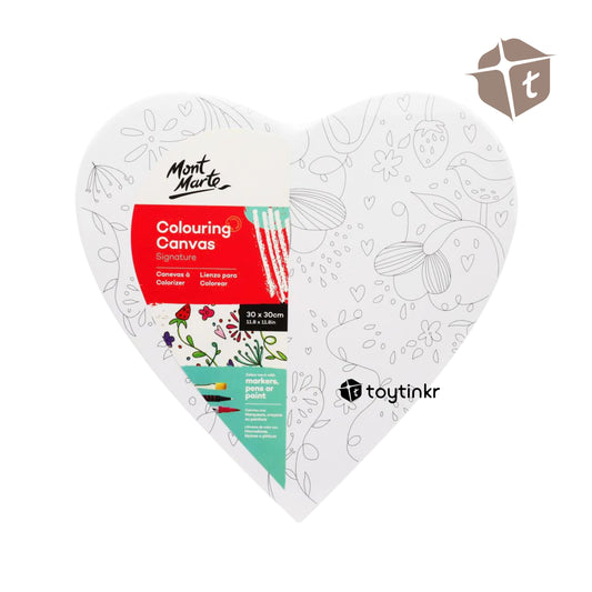Mont Marte Heart-shaped Colouring Canvas by Toytinkr