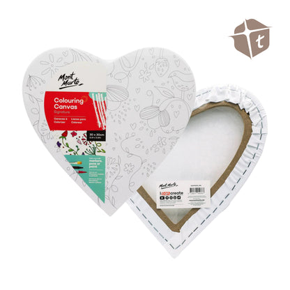 Mont Marte Heart-shaped Colouring Canvas by Toytinkr