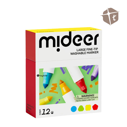 Mideer Large Fine Tip Washable Markers - 12 Colors by Toytinkr