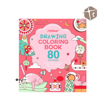 Mideer Drawing Coloring Book - Pink by Toytinkr