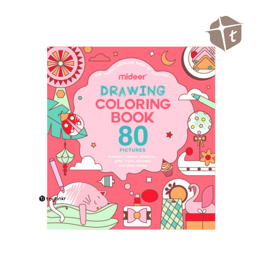 Mideer Drawing Coloring Book - Pink by Toytinkr