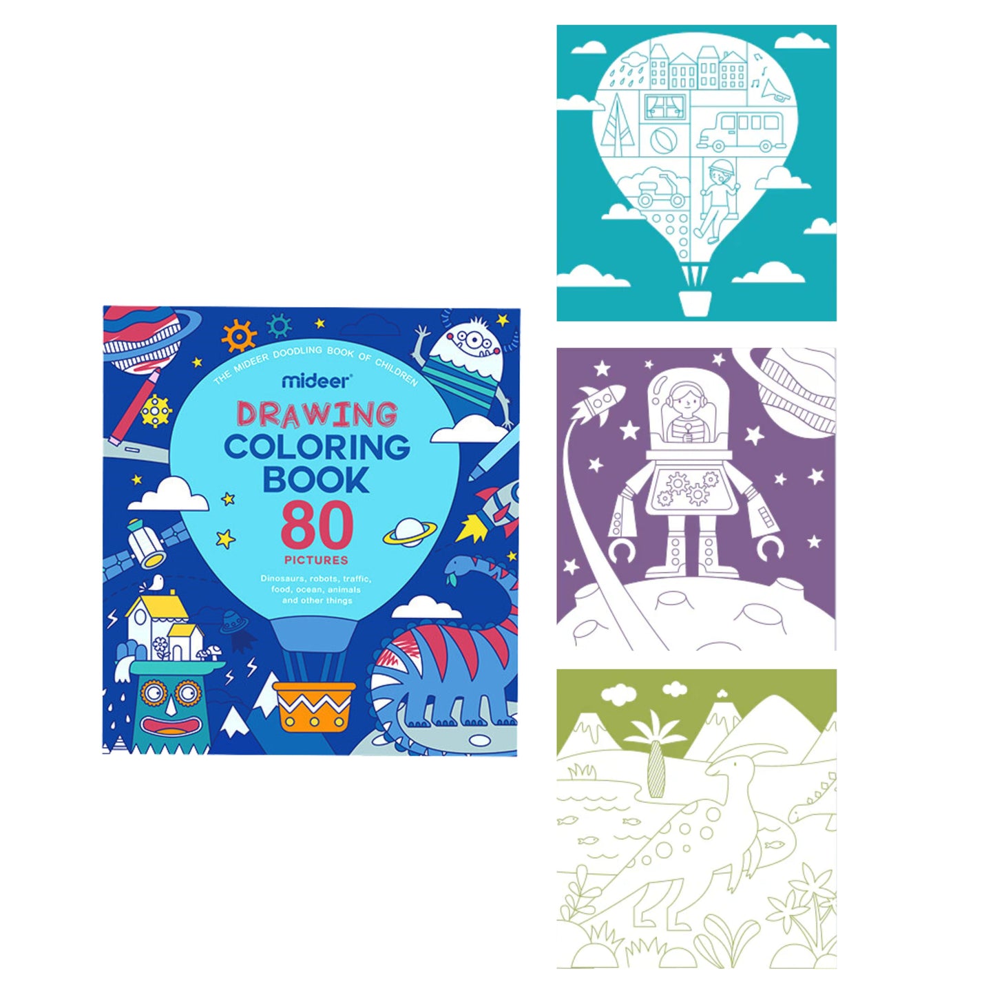 Mideer Drawing Coloring Book - Blue by Toytinkr