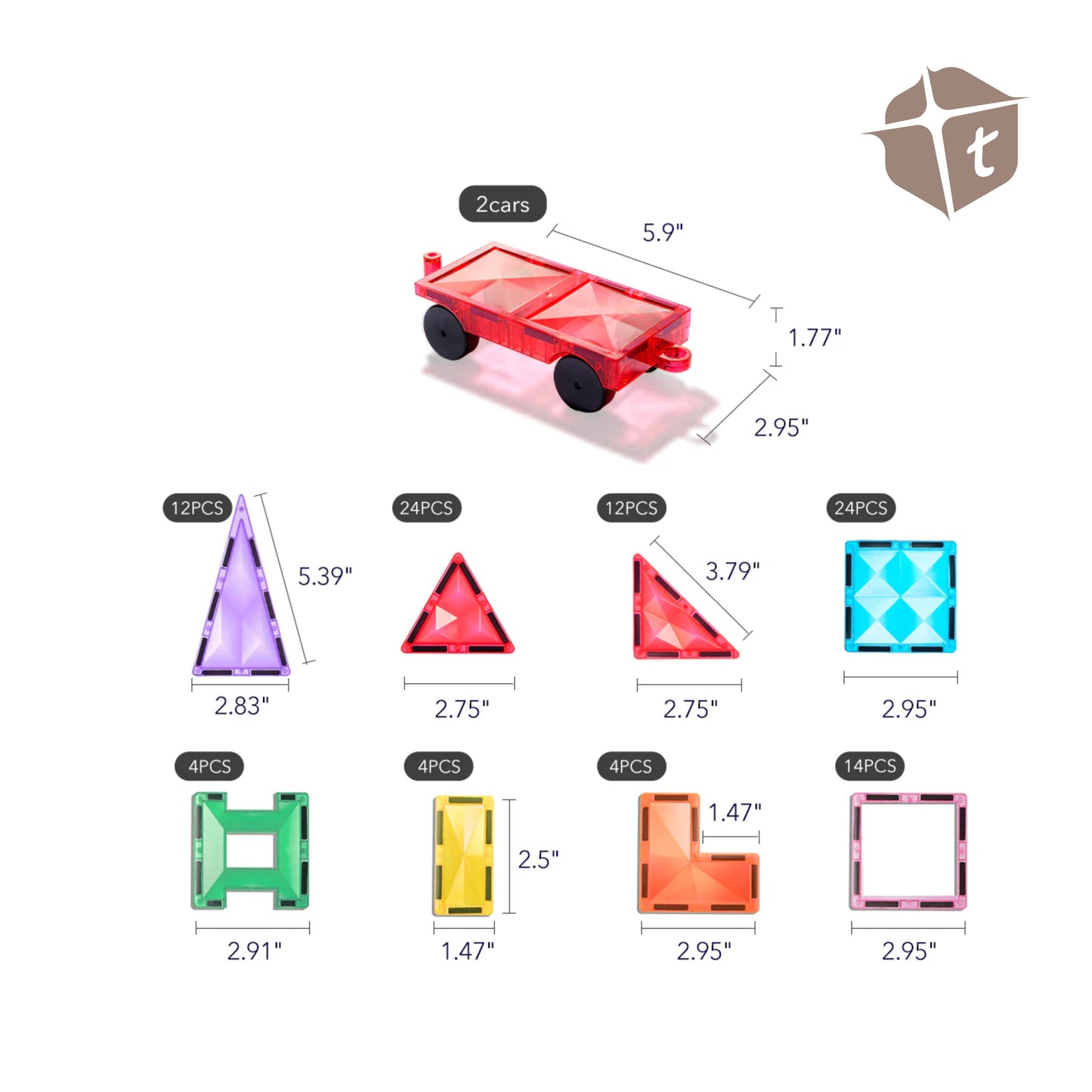 Mideer Distinctive Magnetic Tiles 100pcs by Toytinkr